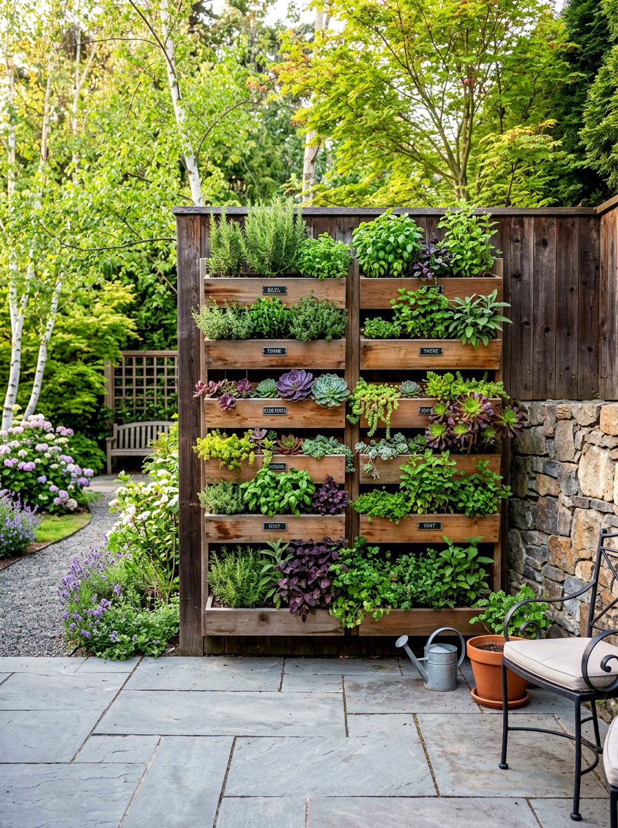 Vertical Garden Wall - 25 Spring Backyard Corner Decor Ideas
