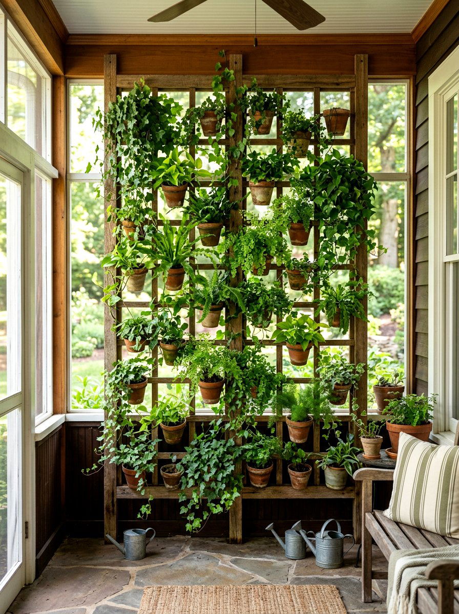 Vertical Garden Wall - 25 Spring Enclosed Porch Decor Ideas
