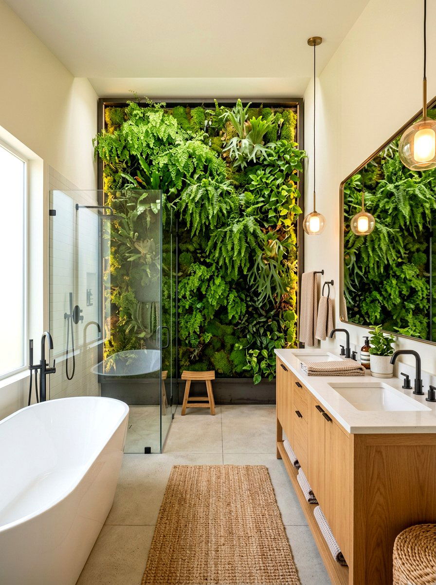 Vertical Garden Wall Planter - 25 Spring Bathroom Decor Ideas