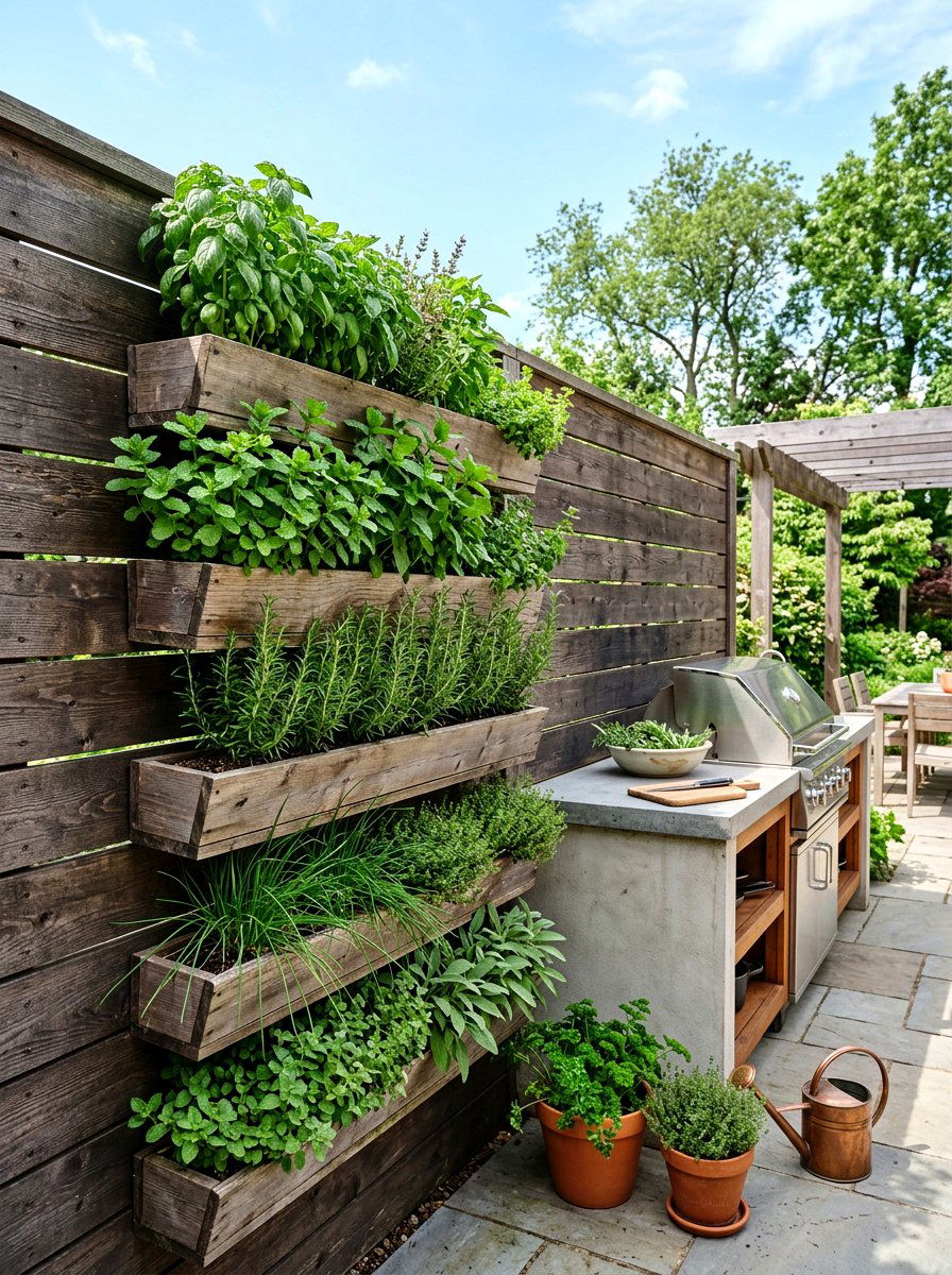 Vertical Herb Garden Wall - 25 Spring DIY Planter Ideas