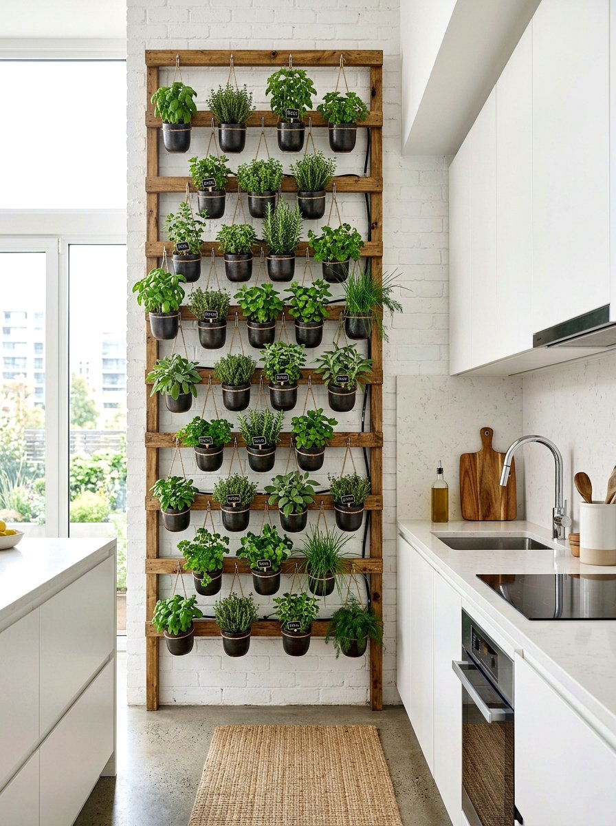 Vertical Herb Wall - 25 Spring Sprout Decor Ideas