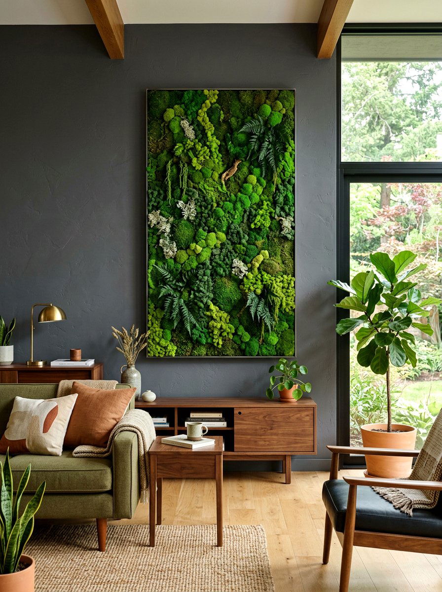 Vertical Moss Panel - 25 Spring Backdrop Ideas