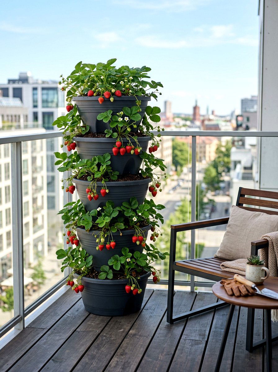 Vertical Strawberry Planter - 25 Spring Clay Pot Stack Ideas
