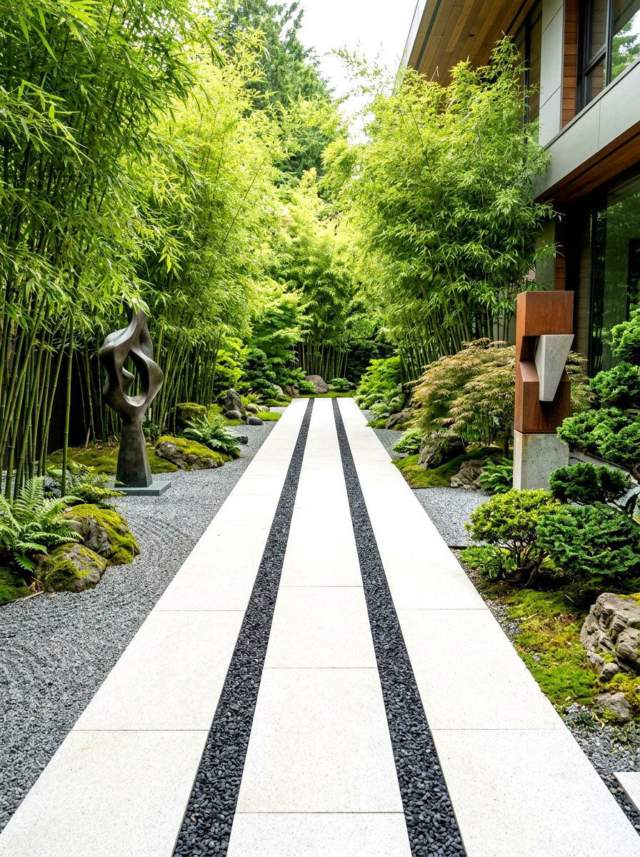 Vertical Stripe Garden Path - 25 Spring Stepping Stone Ideas