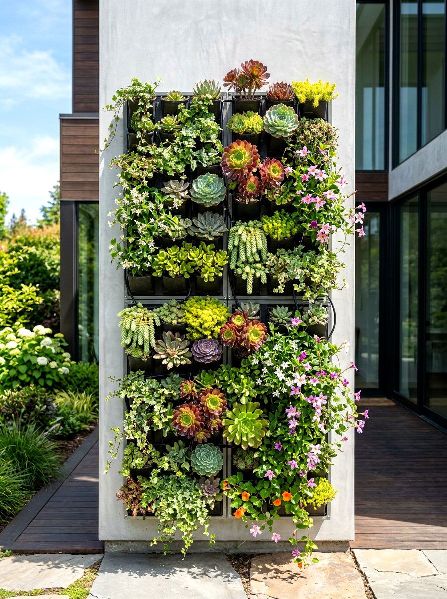 Vertical Wall Planter - 25 Spring Curbside Planter Ideas
