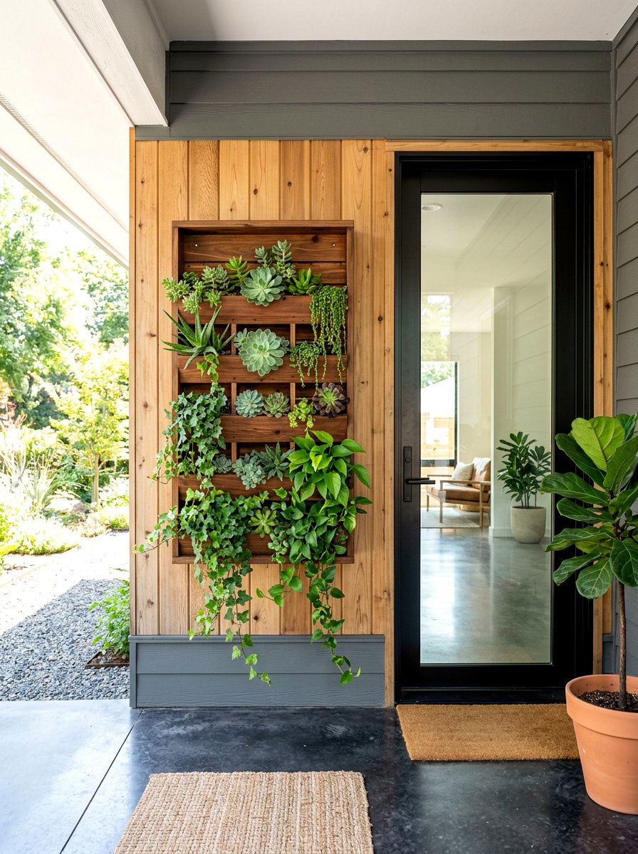 Vertical Wall Planter - 25 Front Yard Spring Decor Ideas