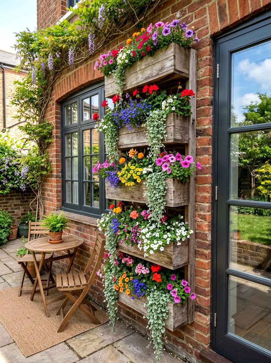 Vertical Window Box - 25 Spring Flower Box Ideas