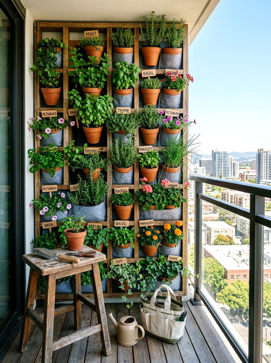 Vertical garden wall - 25 Spring Balcony Privacy Screen Ideas