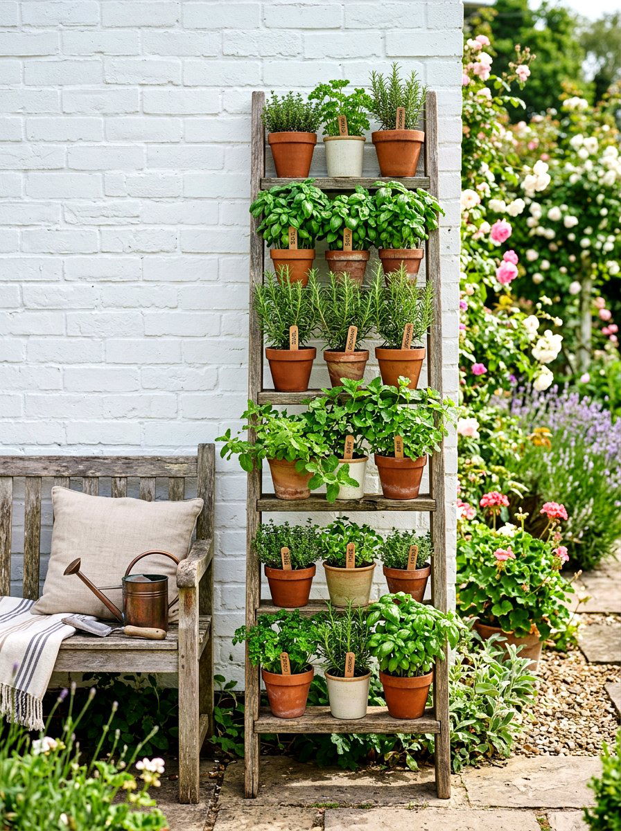 Vertical herb garden - 25 Spring Front Yard Decor Ideas