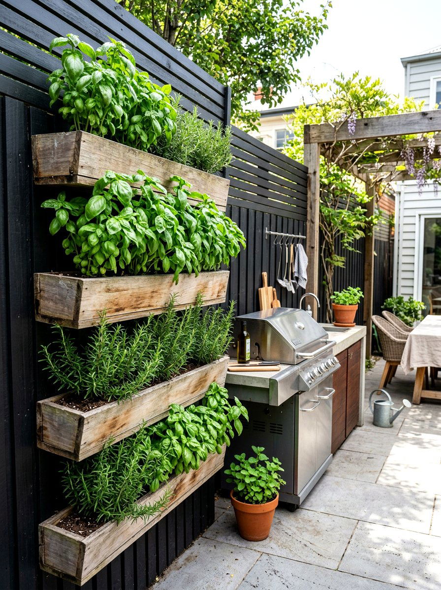 Vertical herb garden - 25 Spring Garden Fence Decor Ideas