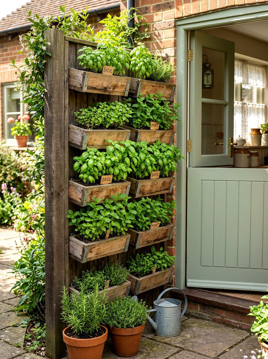 Vertical herb garden fence - 25 Spring Picket Fence Decor Ideas