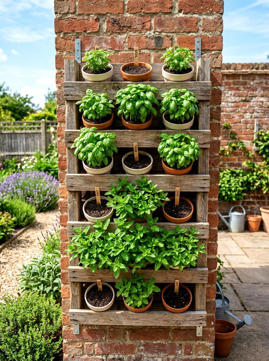 Vertical herb garden pots - 25 Spring Terracotta Pot Ideas
