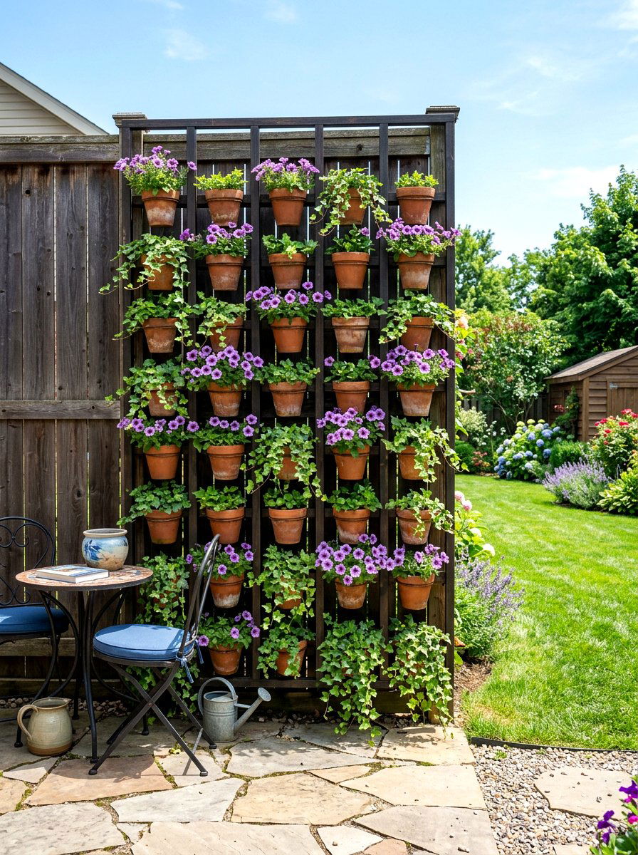 Vertical planter wall - 25 Backyard Spring Decor Ideas