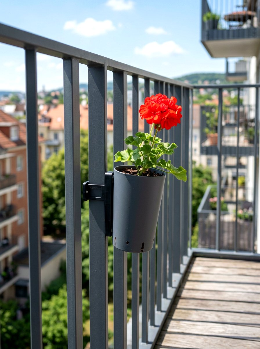 Vertical rail flower pot - 25 Spring Porch Railing Planter Ideas