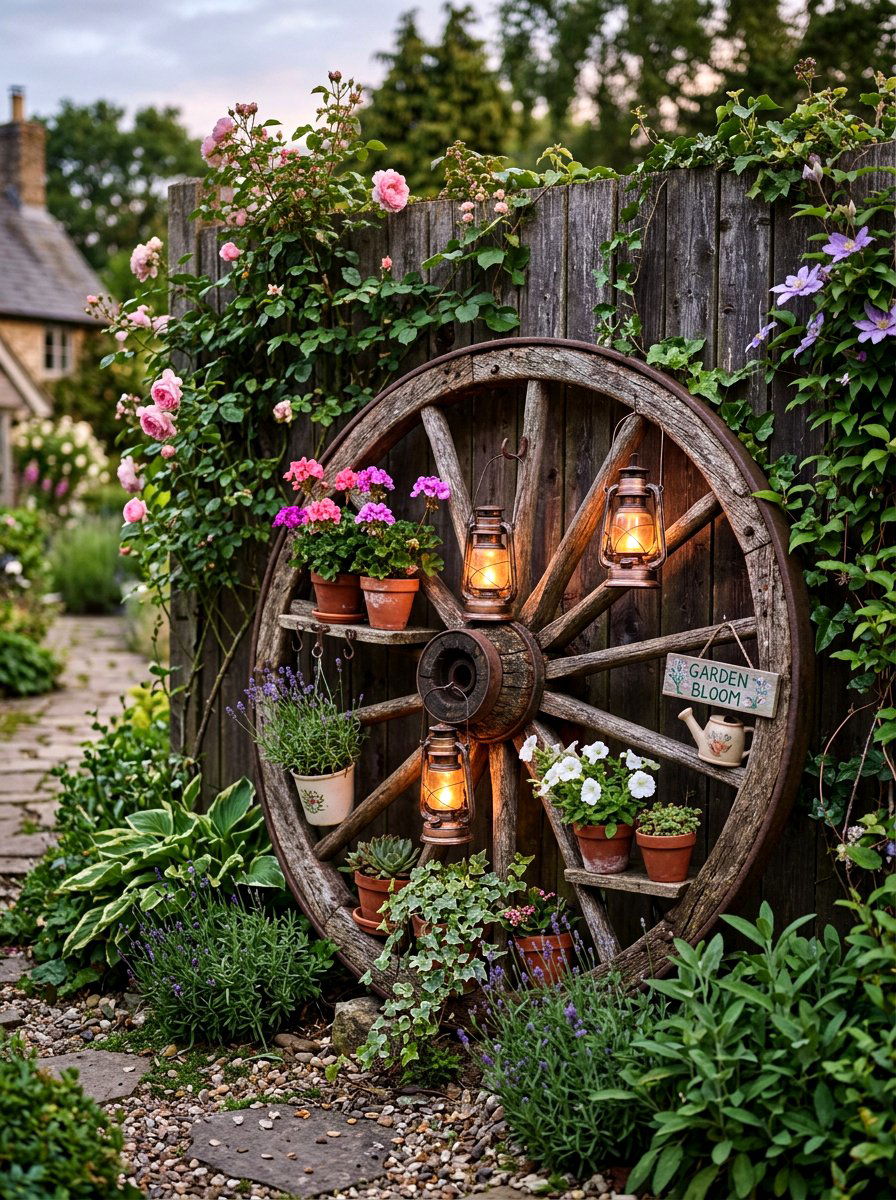 Vertical wagon decor - 25 Spring Garden Wagon Decor Ideas