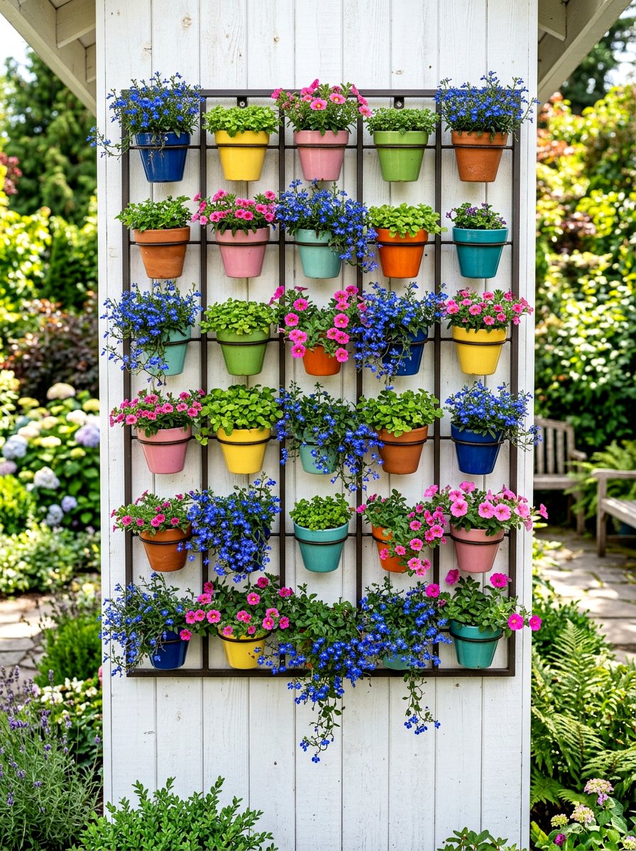 Vertical wall flower pots - 25 Spring Porch Flower Pot Ideas