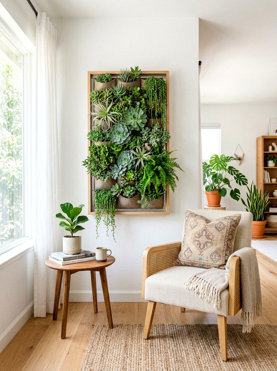 Vertical wall planter - 25 Spring Decorating Tips for Small Spaces