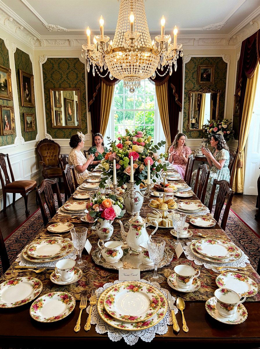 Victorian Style Floral Rose Plates - 25 Spring Plate Decor Ideas