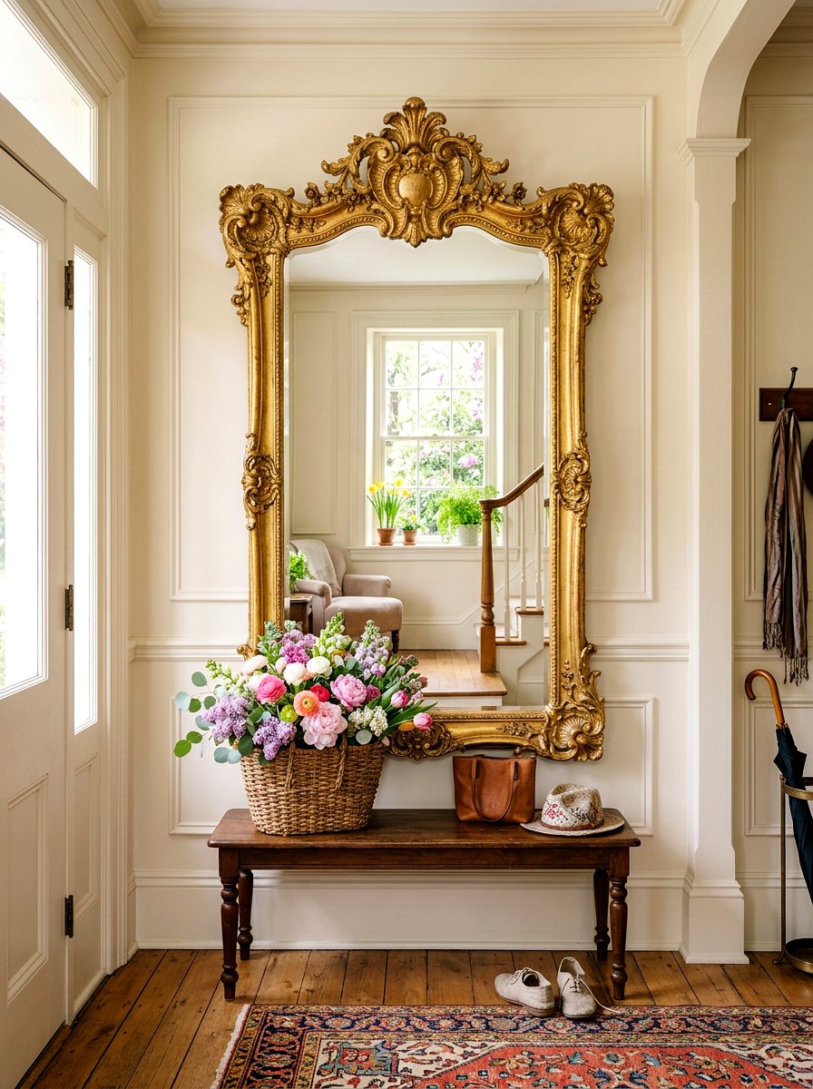 Victorian floral mirror - 25 Spring Vintage Decor Ideas