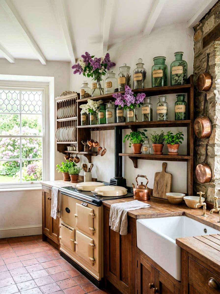 Victorian kitchen vintage jars flowers - 25 Spring Victorian Decor Ideas