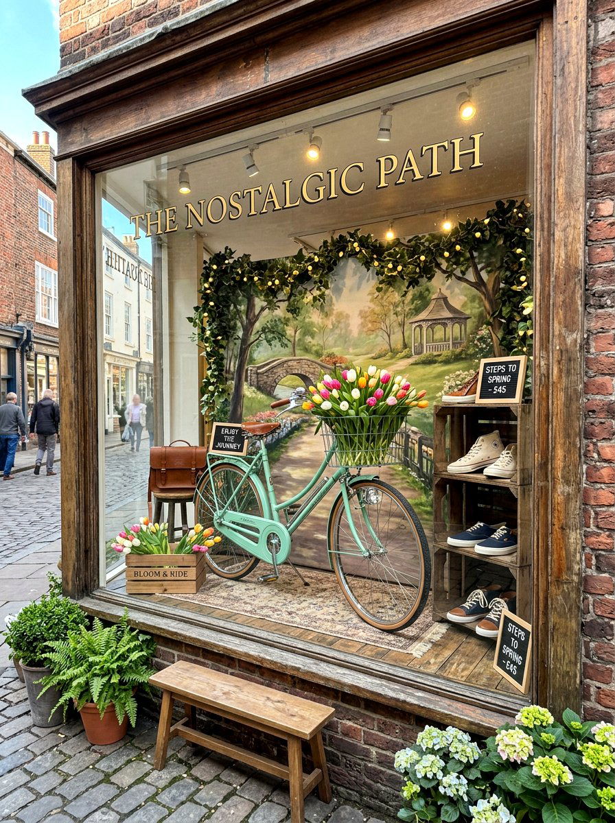 Vintage Bicycle Prop - 25 Spring Store Window Ideas