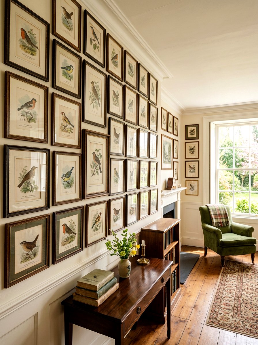 Vintage Bird Print - 25 Spring Hallway Wall Decor Ideas