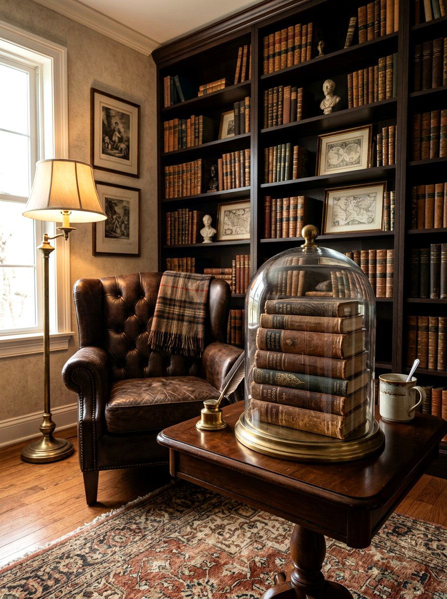 Vintage Book Stack - 25 Spring Glass Cloche Ideas