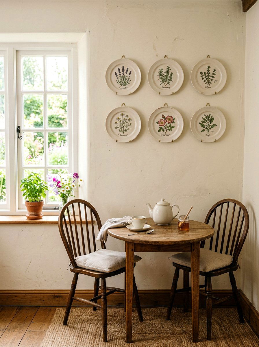 Vintage Botanical Print Wall Decor - 25 Spring Plate Decor Ideas