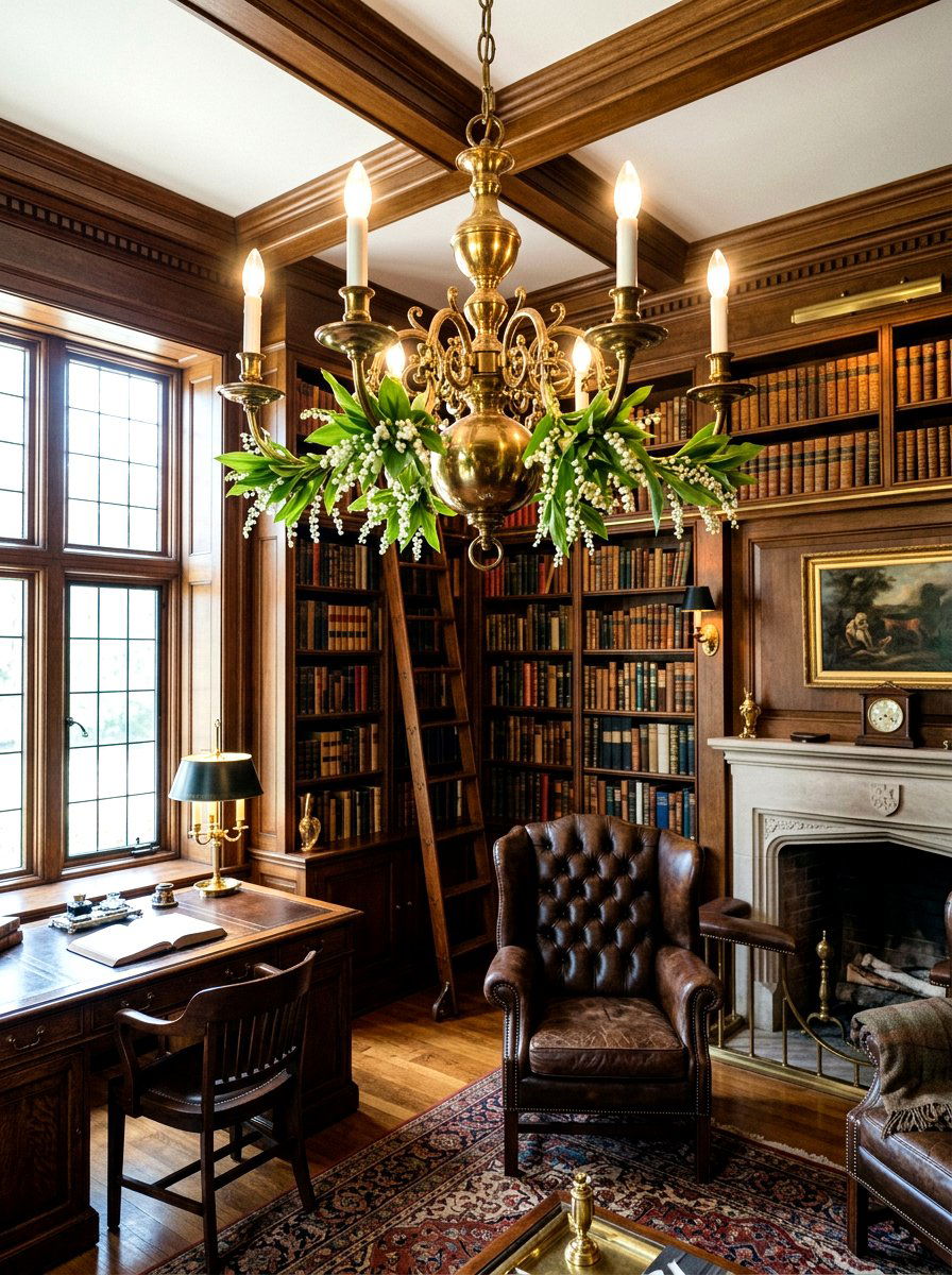 Vintage Brass Floral Fixture - 25 Spring Flower Chandelier Ideas