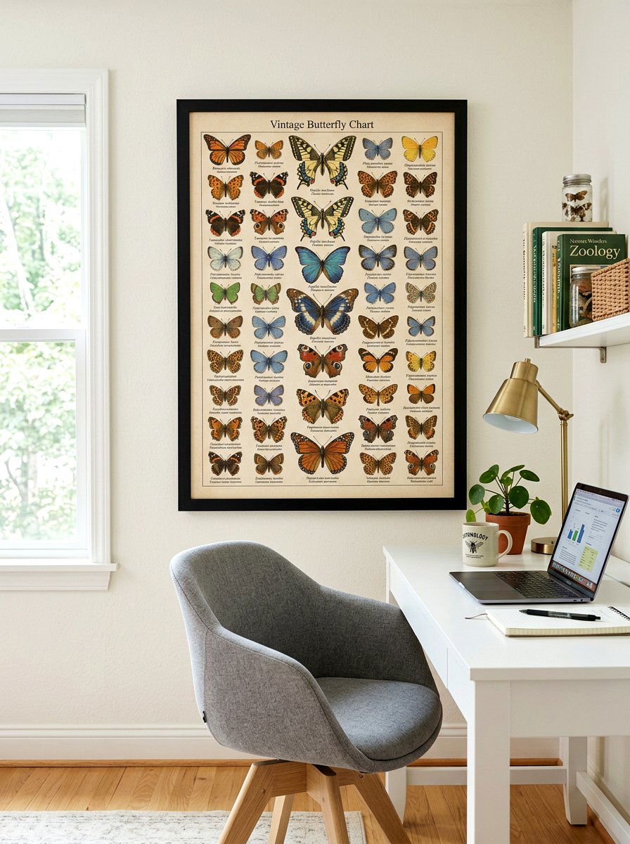 Vintage Butterfly Chart - 25 Spring Vintage Art Ideas