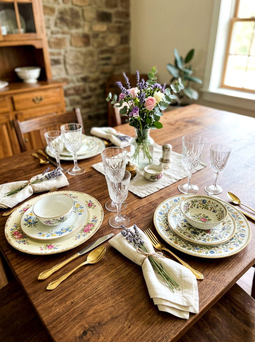 Vintage China Place Setting - 25 Spring Mother's Day Decor Ideas