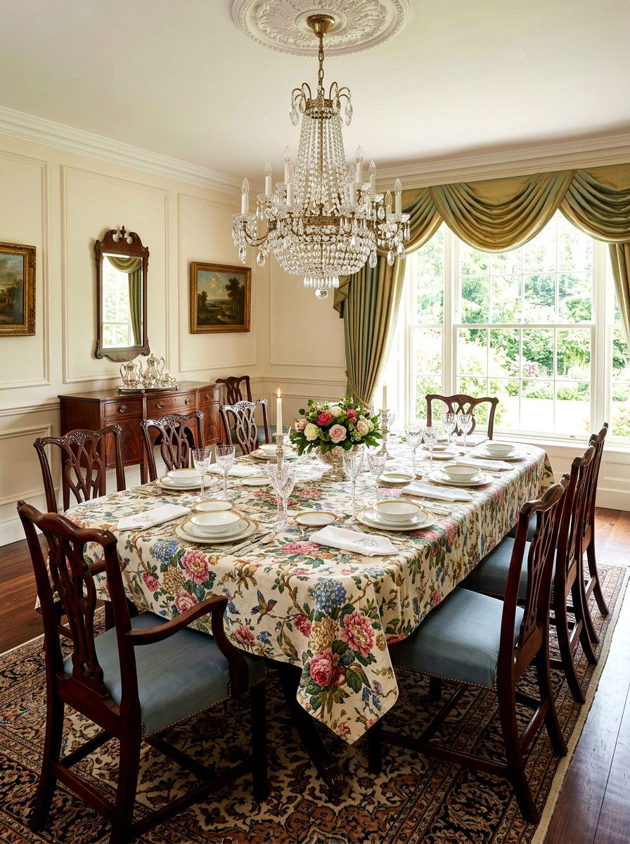 Vintage Chintz Tablecloth - 25 Spring Chintz Decor Ideas