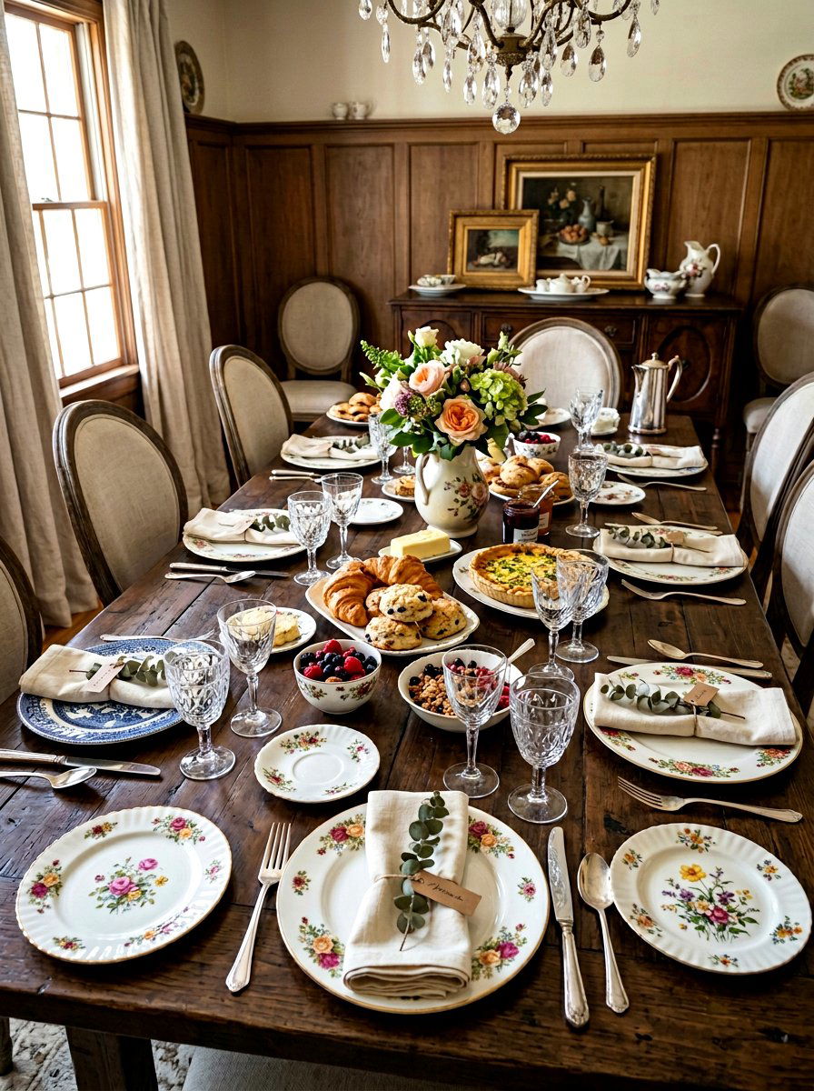 Vintage Floral Plate - 25 Spring Brunch Table Ideas