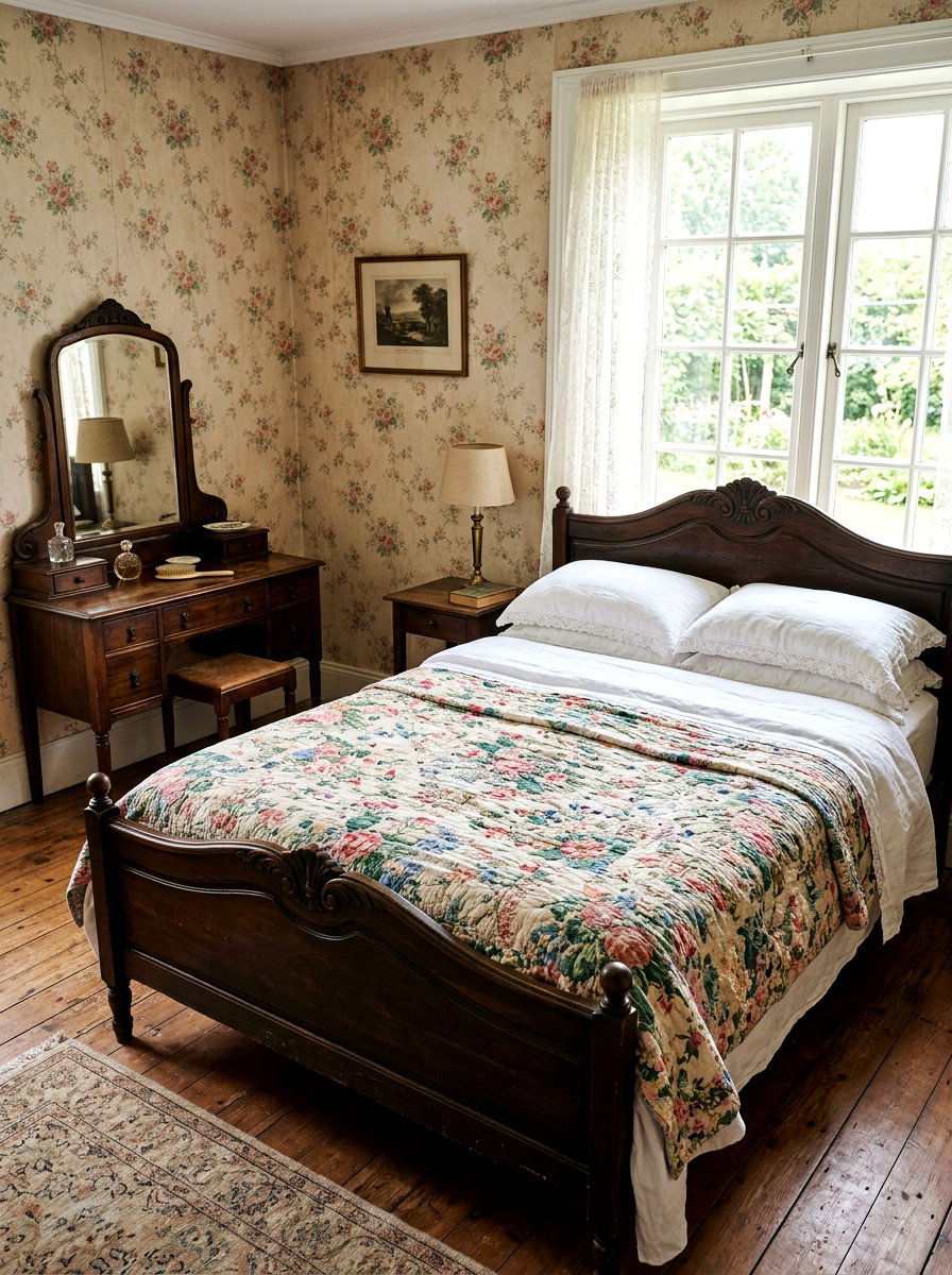 Vintage Floral Quilt - 25 Spring Bedroom Linen Ideas