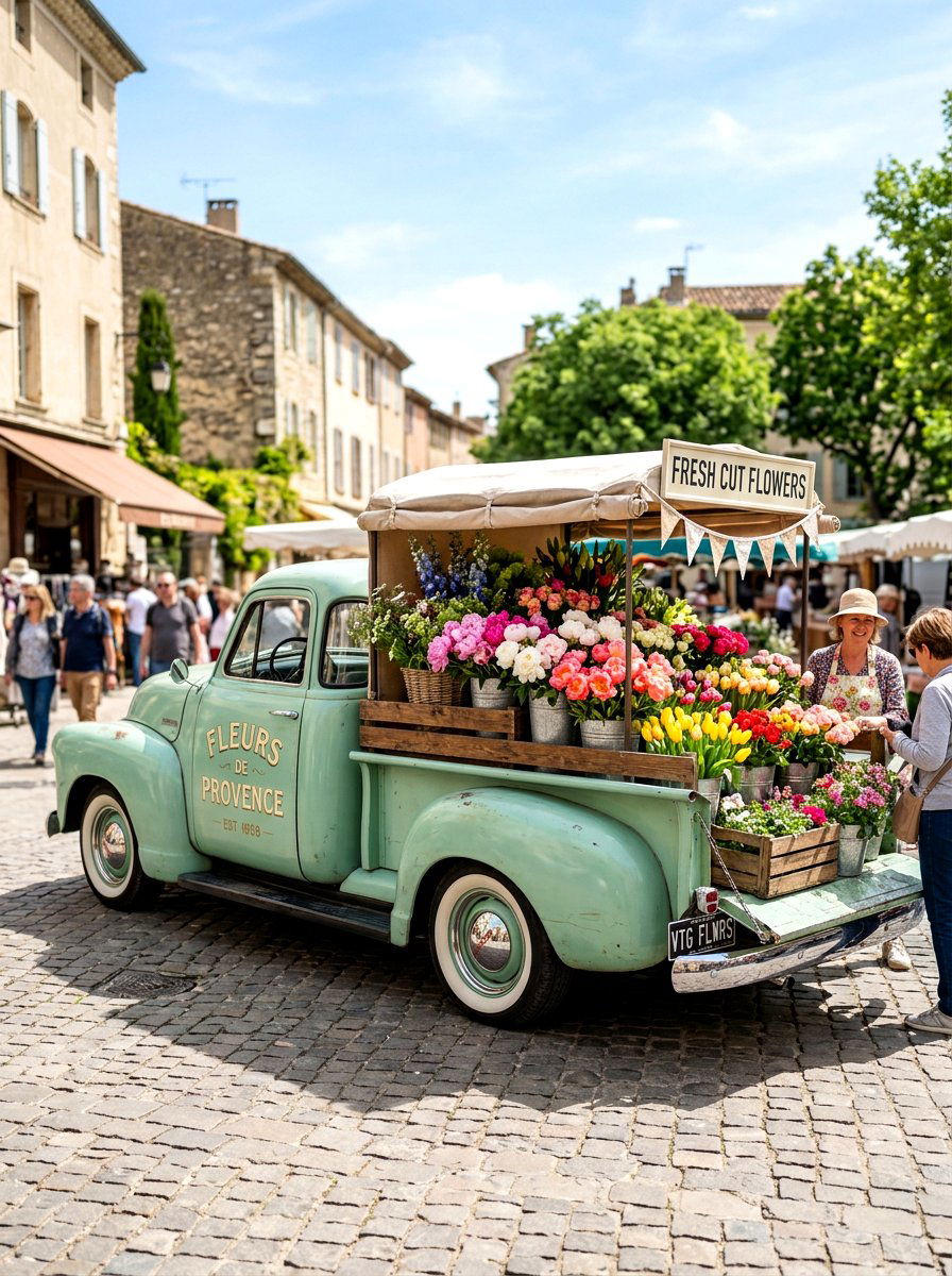 Vintage Flower Truck - 25 Spring Flower Market Ideas