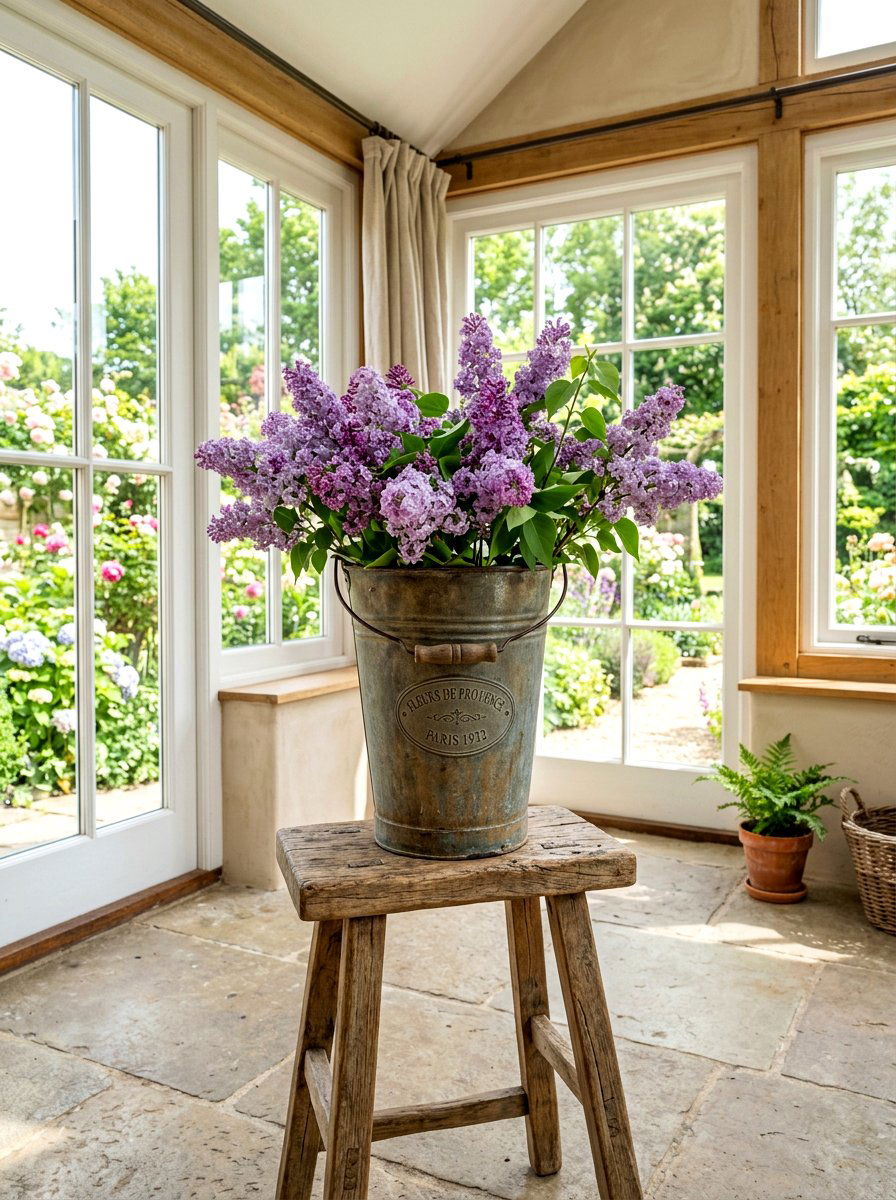 Vintage French Flower Bucket - 25 Spring Flower Bucket Ideas