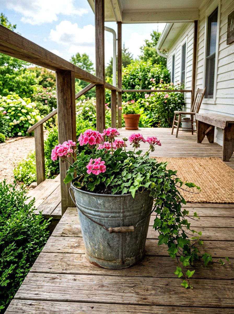 Vintage Galvanized Bucket Planter - 25 Spring Tin Bucket Planter Ideas