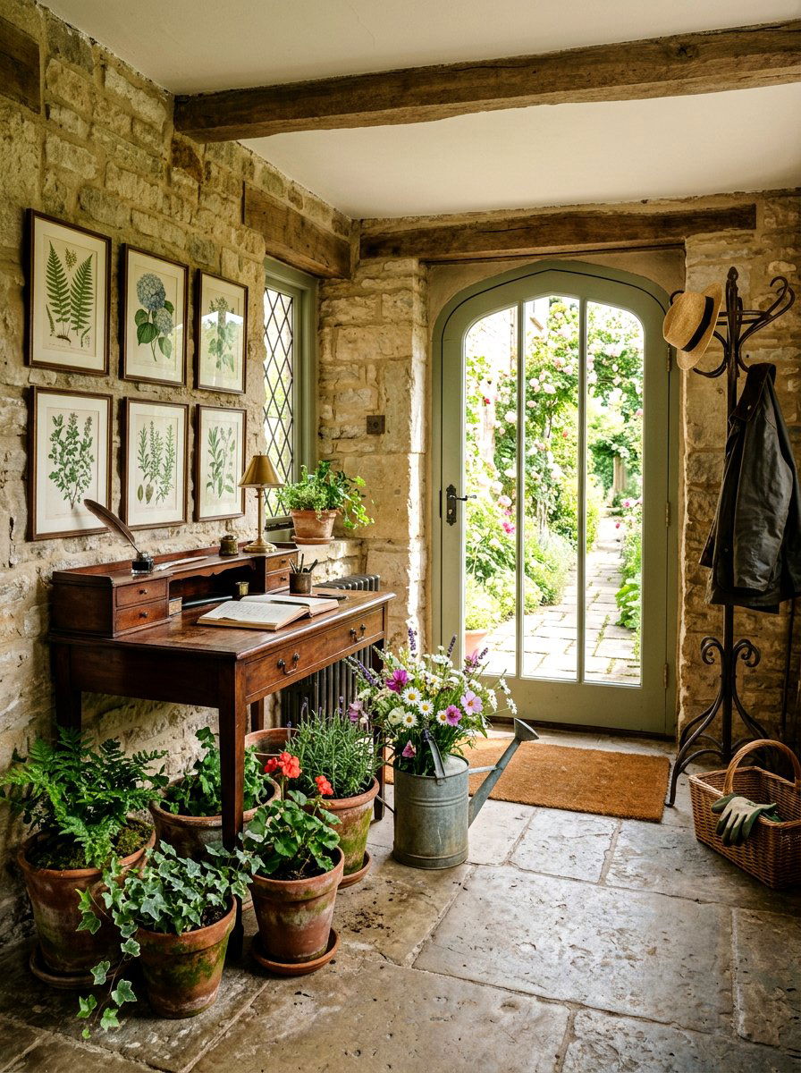 Vintage Garden Foyer - 25 Spring Foyer Table Decor Ideas