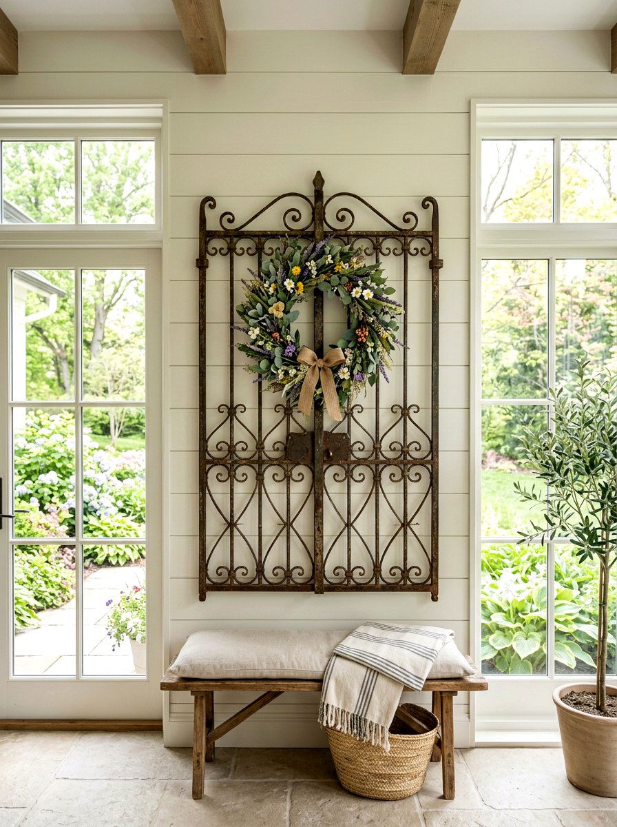 Vintage Garden Gate - 25 Spring Enclosed Porch Decor Ideas