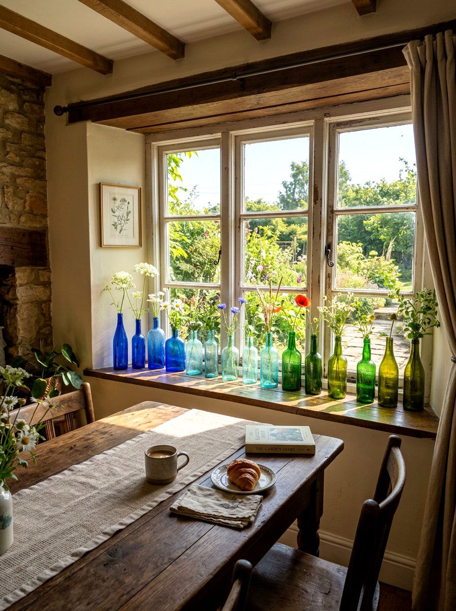 Vintage Glass Bottle - 25 Spring Window Display Ideas