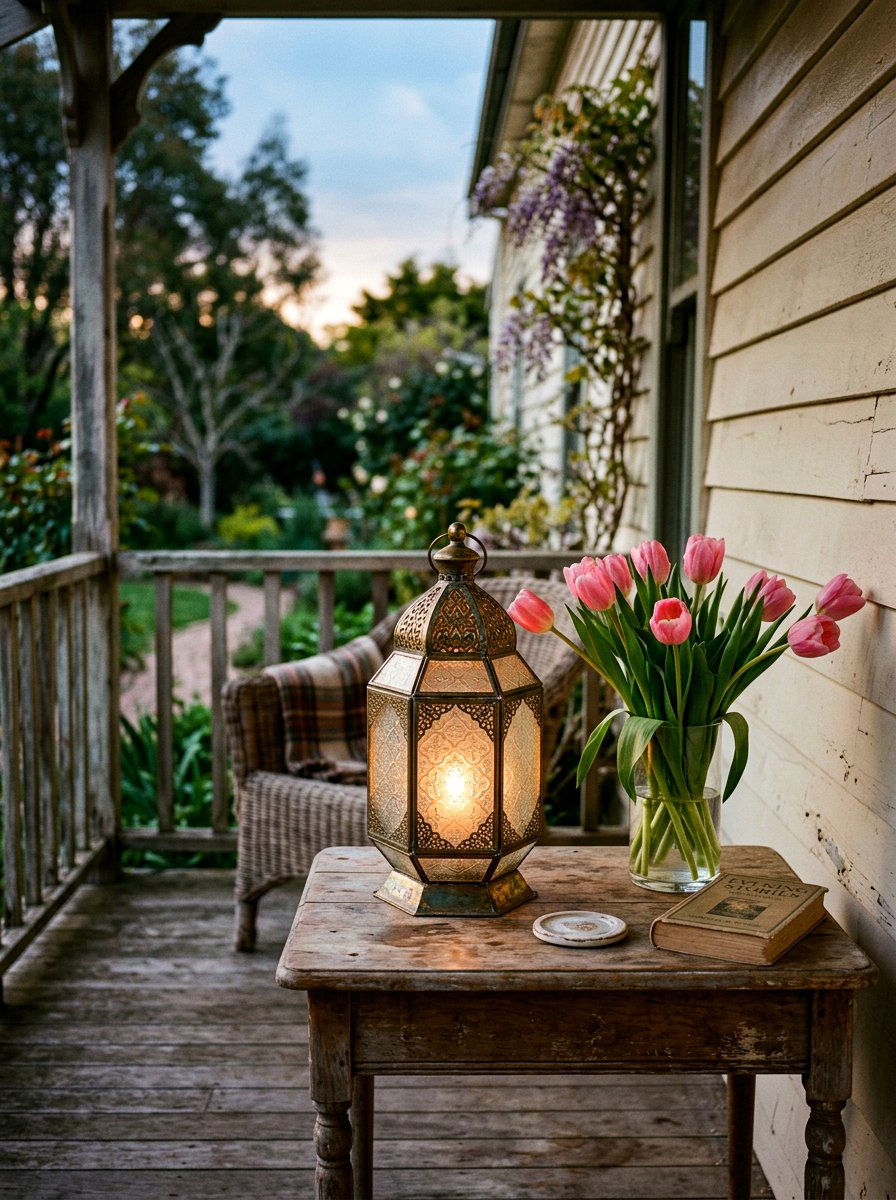 Vintage Glass Lantern - 25 Spring Lantern Ideas for Porch