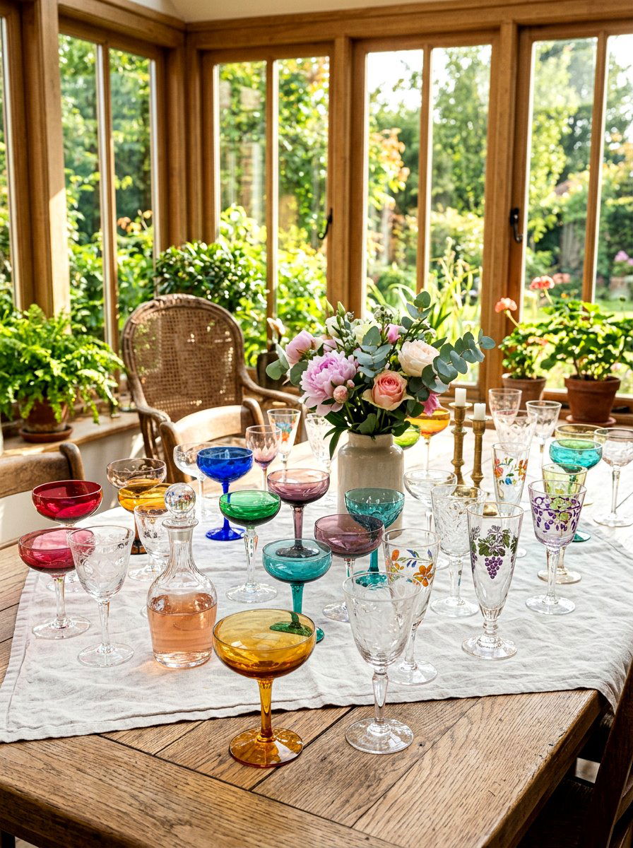 Vintage Glassware Collection - 25 Spring Champagne Brunch Ideas