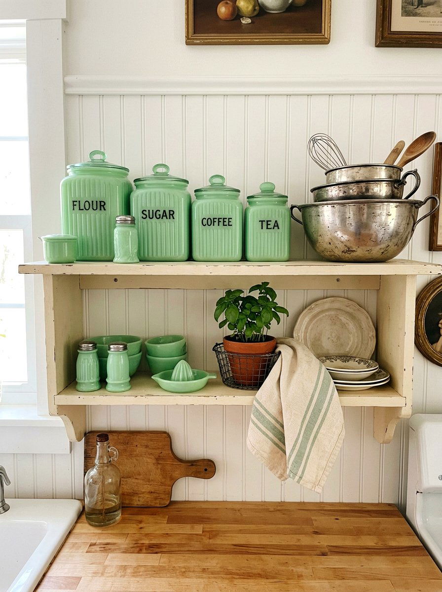 Vintage Jadeite Kitchen Canisters - 25 Spring Kitchen Canisters Ideas