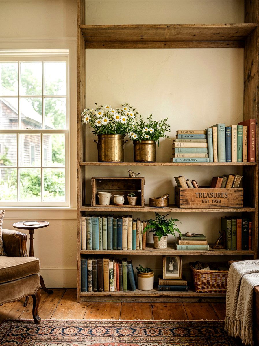 Vintage Living Room Shelf - 25 Spring Living Room Shelf Ideas