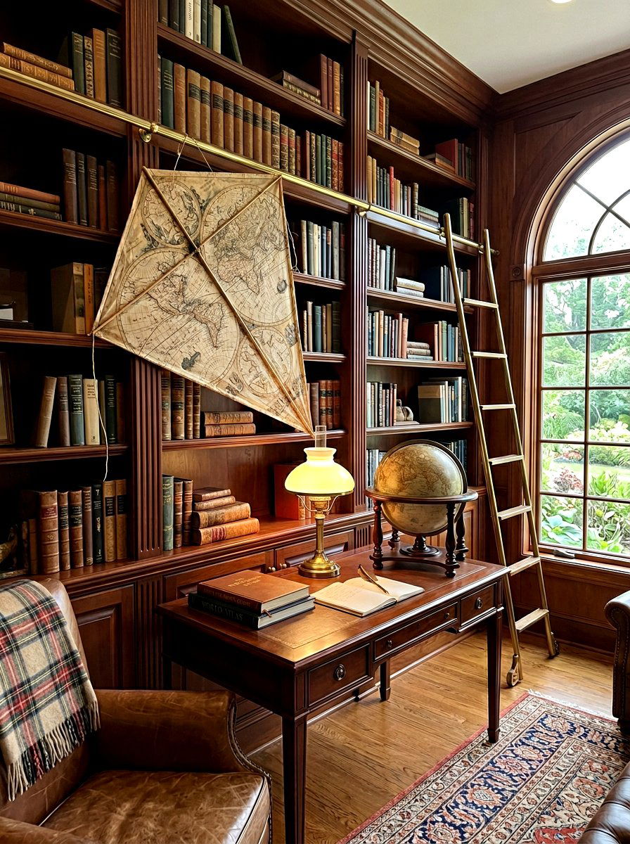 Vintage Map Paper Kite - 25 Spring Kite Decor Ideas