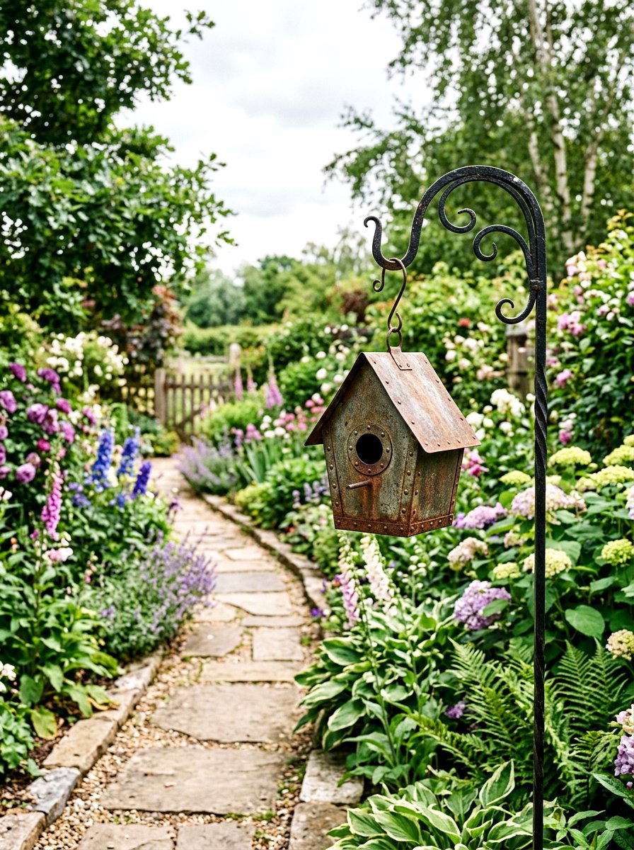 Vintage Metal Birdhouse - 25 Spring Birdhouse Decor Ideas