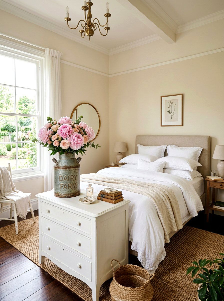 Vintage Milk Can With Peonies - 25 Spring Milk Can Decor Ideas