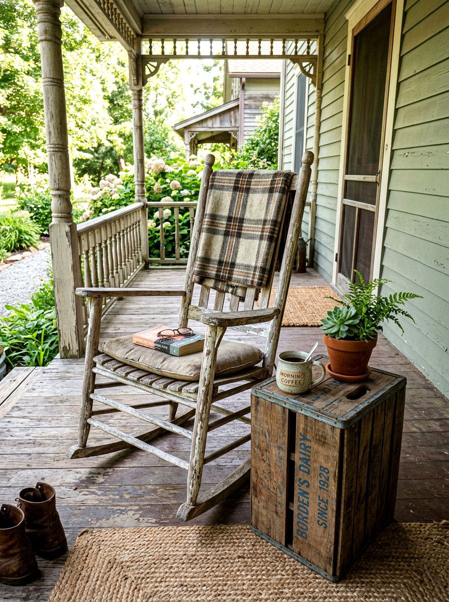 Vintage Milk Crates - 25 Spring Porch Rocker Decor Ideas