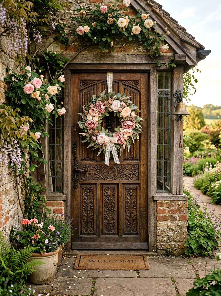 Vintage Peony Wreath - 25 Spring Peony Wreath Ideas