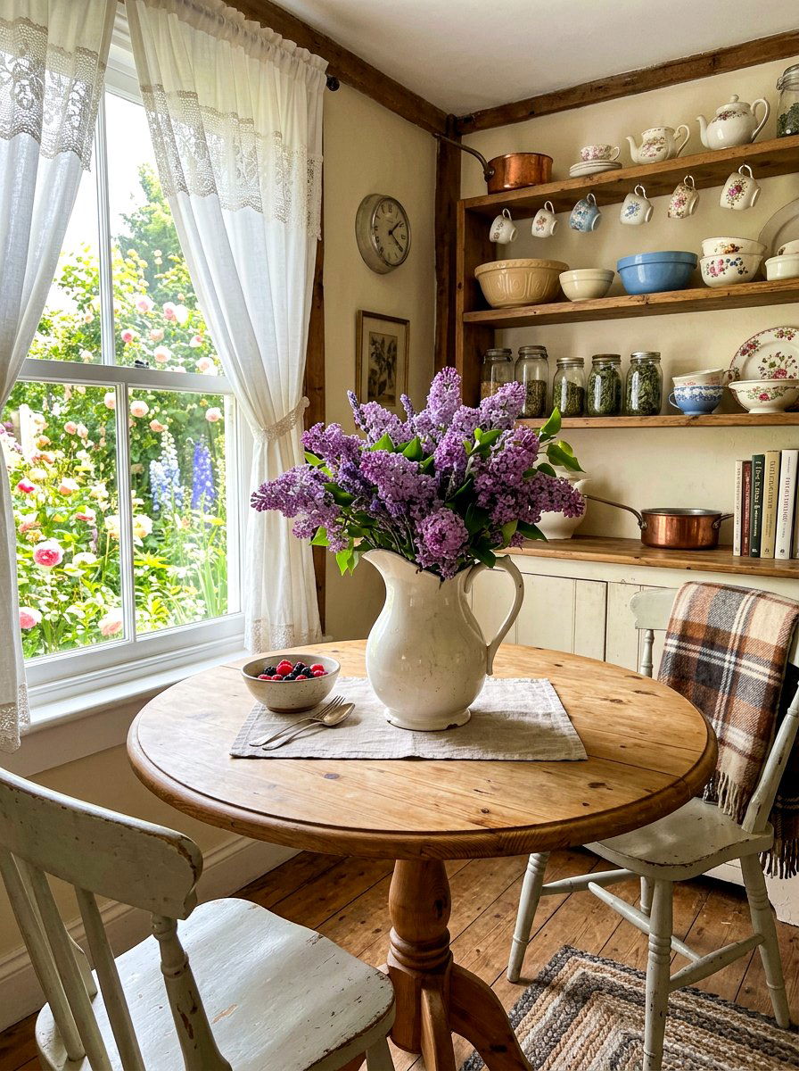 Vintage Pitcher Flowers - 25 Spring Kitchen Table Arrangement Ideas